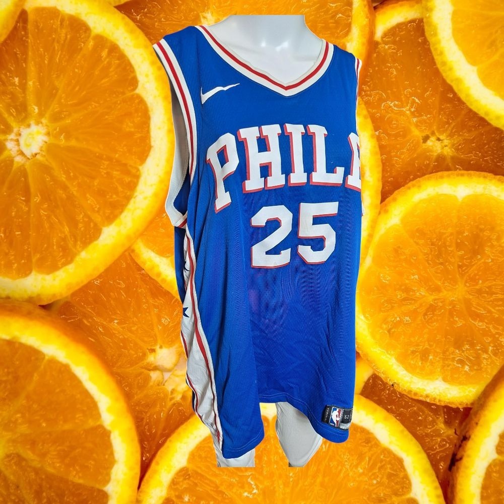 Nike Philadelphia 76ers Jersey NBA Simmons #25‎ Blue Basketball Size 52